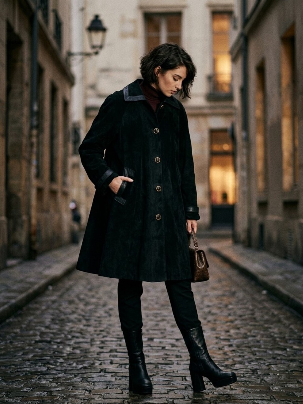 Vintage Danier Leather/suede Long Coat